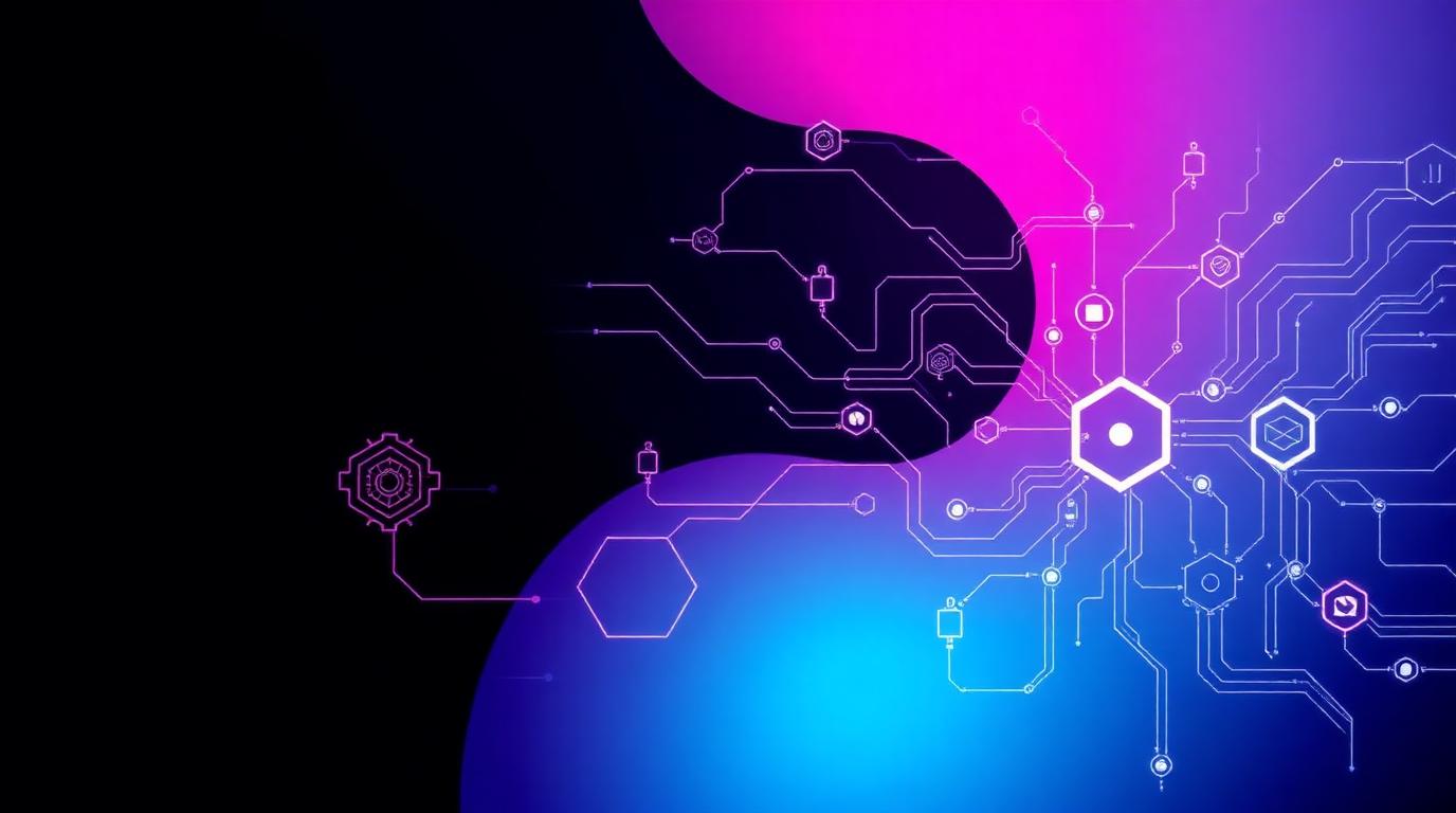 Abstract network visualization representing a unified Sales Operating System connecting recruiting, training, selling, and marketing